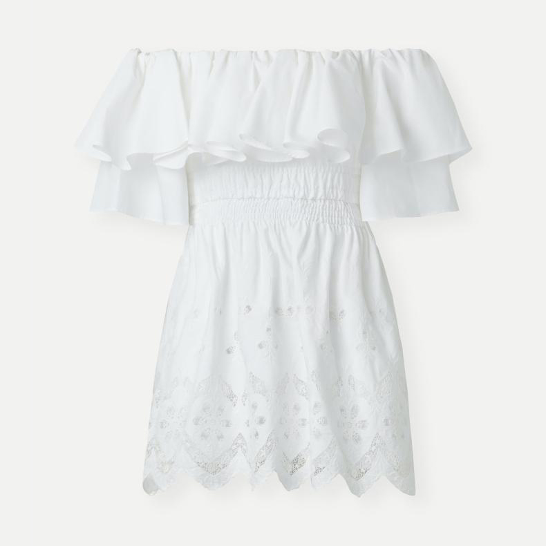 New trendy 2021 elegant strapless summer fashionable women white organic cotton dresses