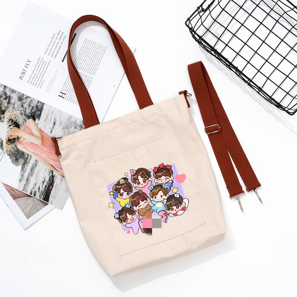 Wholesale Kpop Bangtan Boys Cartoon Handbag Canvas Bag