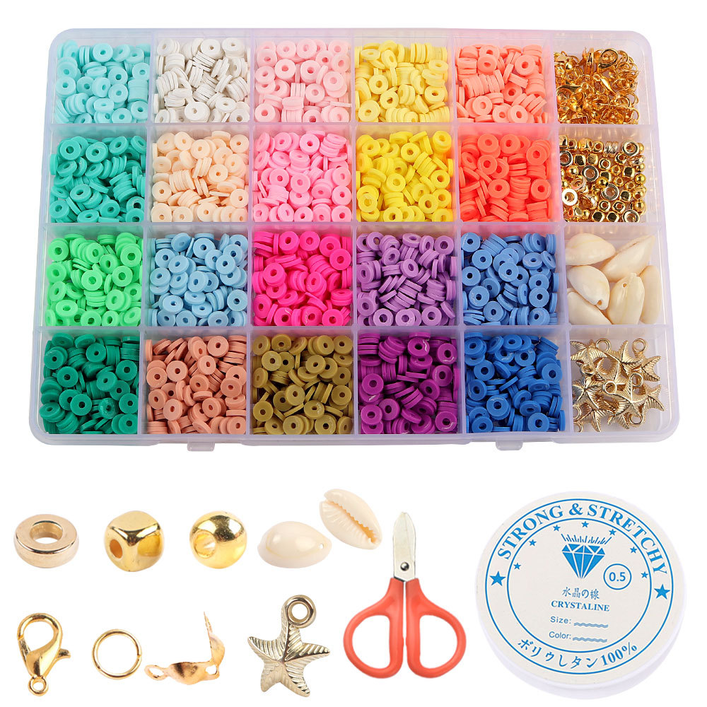 Polymer Clay Beads for Jewelry Making Bracelets Necklace Earring DIY Craft Kit with Charms Number Findings and Accessories