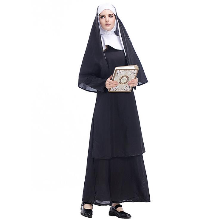 Halloween dress cosplay clothes nun Costume for women Halloween Cosplay Costume Birthday party stage role play sister dress