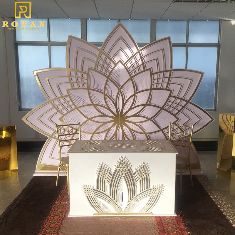 Luxury event decoration panel flower shape wall backdrop for party and wedding