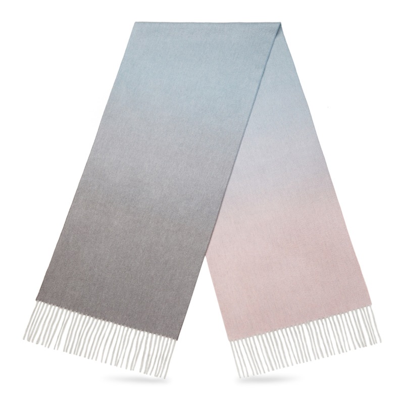 High Quality New Autumn Winter Graduated Color Cashmere Lambswool Scarf 160g Monochrome Tassel Scarves 35*190 cm