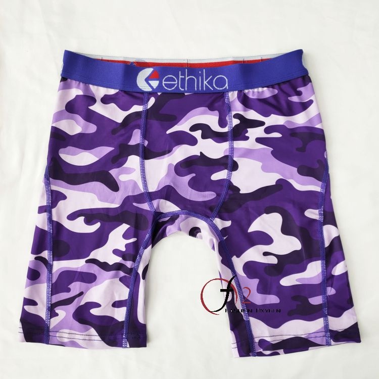 Мужское нижнее белье ethika, фиолетовые камуфляжные дышащие трусы-боксеры из полиэстера, мягкое нижнее белье для мужчин
