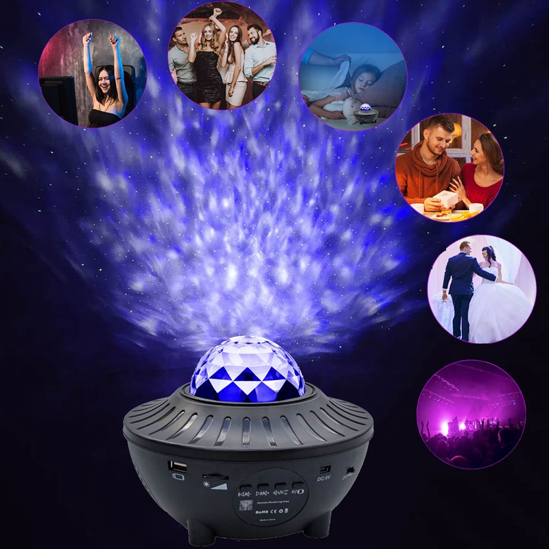 USB LED водяной знак бабочка Bluetooth Музыка звездный свет проектор Звездная Ночная лампа