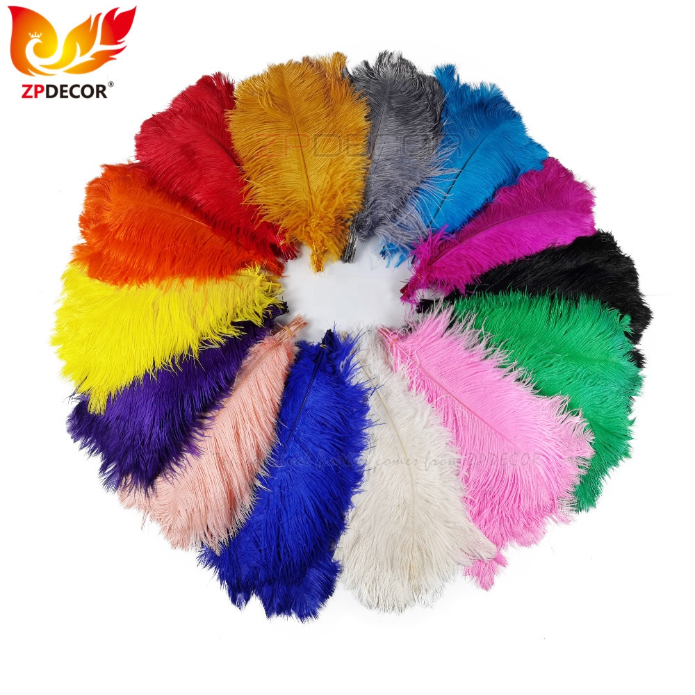 ZPDECOR Factory Wholesale Stock 40-45cm Mix Colors Ostrich Feathers for Carnival Costumes
