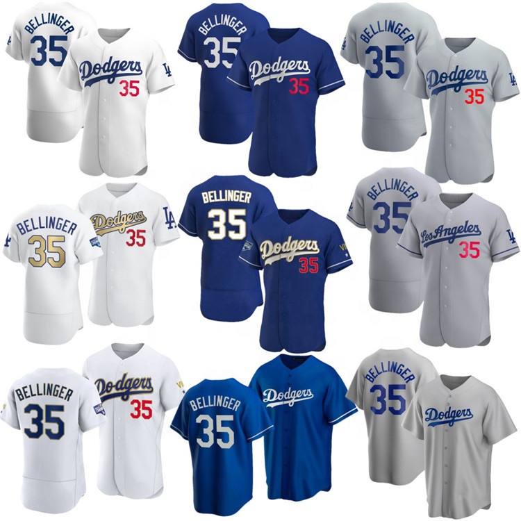 Оптовая продажа No MOQ 35 Cody Bellinger Los Angeles D odgers Youth Home Player Jersey белый темно-серый бейсбольный Джерси