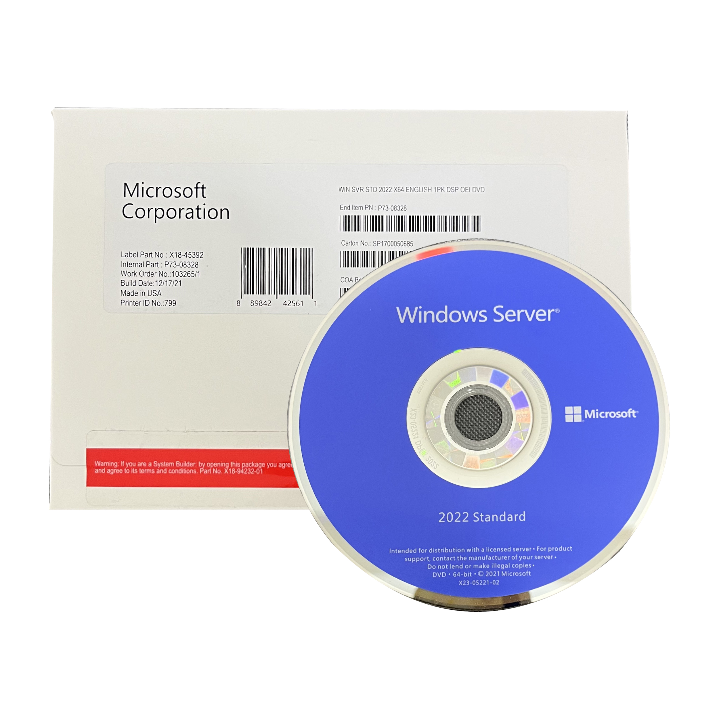 Win server 2022 Standard DVD 16 core DHL Бесплатная доставка 6 месяцев гарантии оптовая цена Win Server 2022 Datacenter DVD