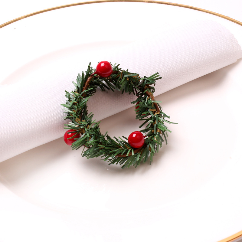 Christmas wreath decoration candle ring Christmas ring napkin ring creative decoration home wax table ornaments