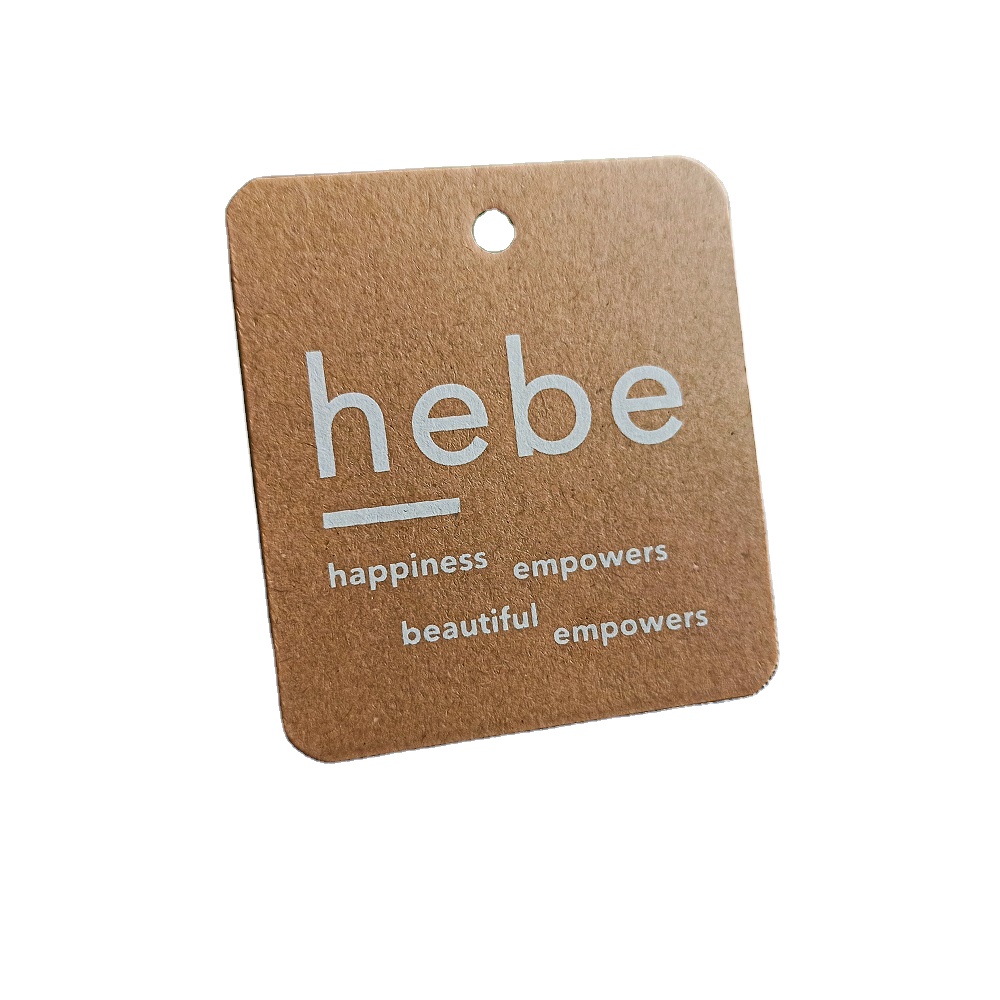 Custom Brown Paper Tag Clothing Cardboard Kraft Hang Tags