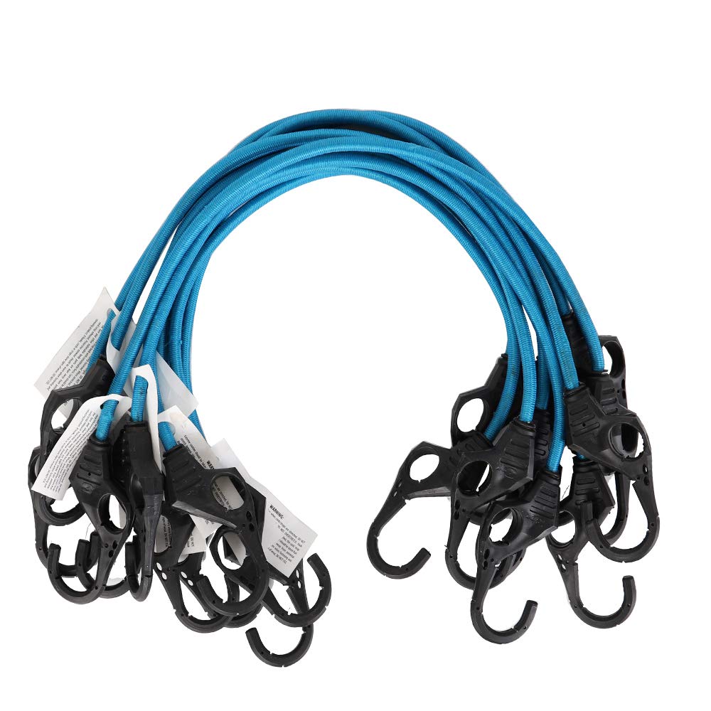 3X High Strength 9mm*24'' Round Elastic Bungee Cord Luggage Strap With Finger hole Car Bike Camping Carabiner