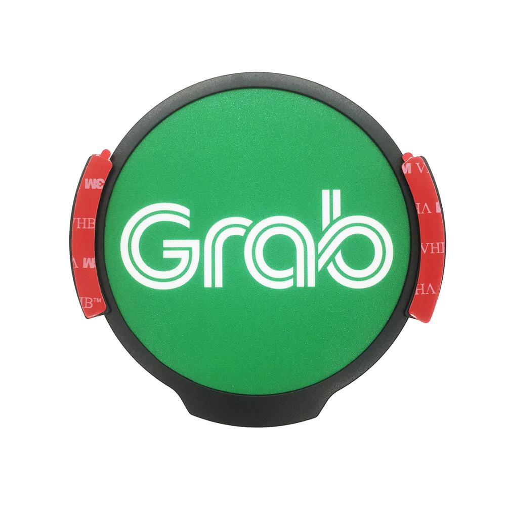 GRAB Rideshare знак, светодиодная лампа логотип наклейка светящаяся, беспроводная наклейка аксессуары съемный светящийся знак для автомобиля такси
