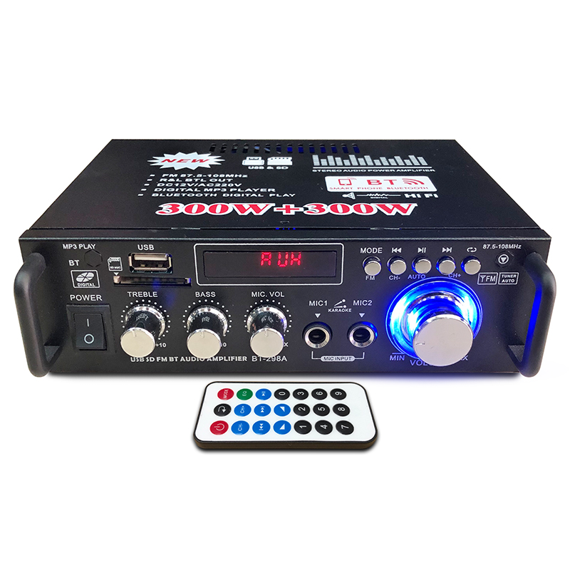 Oupushi BT298A цифровой усилитель 2 канальный Профессиональный для дома/автомобиль аудио