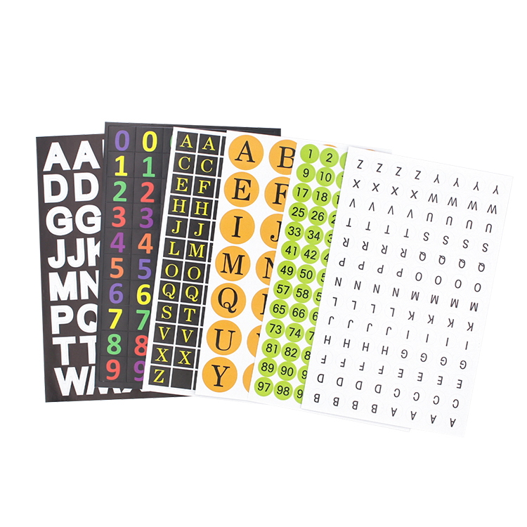 Good Reputation Alphabet Sticker Sheet Custom Wholesale Self-Adhesive Diy Number Letter Small Alphabet Sticker