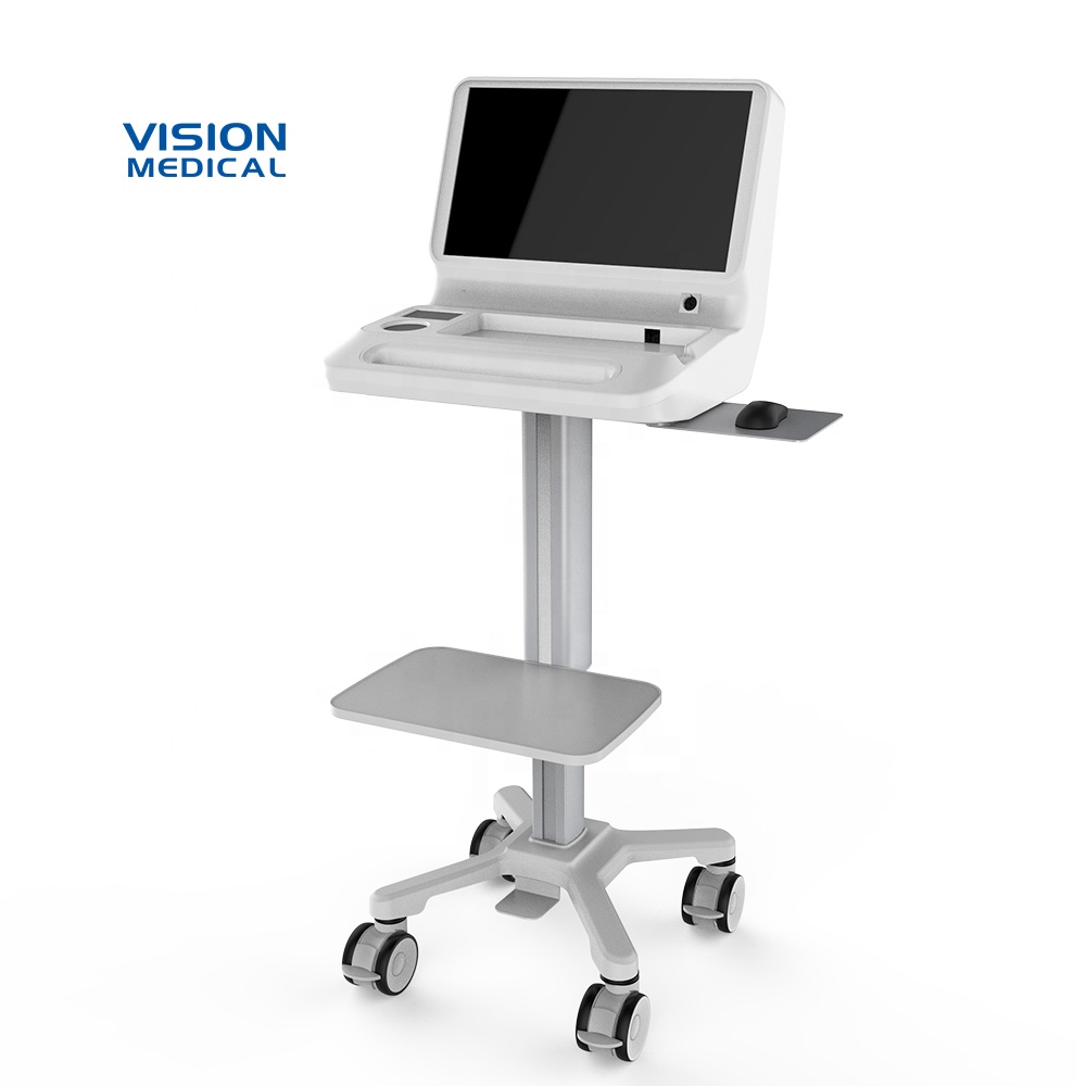 Mobile computer cart all-in-one pc with keyboard tray for shipping patient trolley nursing cart