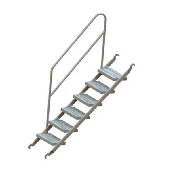 Building Construction Material Scaffolding Tower Style Telescopic Scaffold Stairs Step Ladders Staircase With Hook And Landing