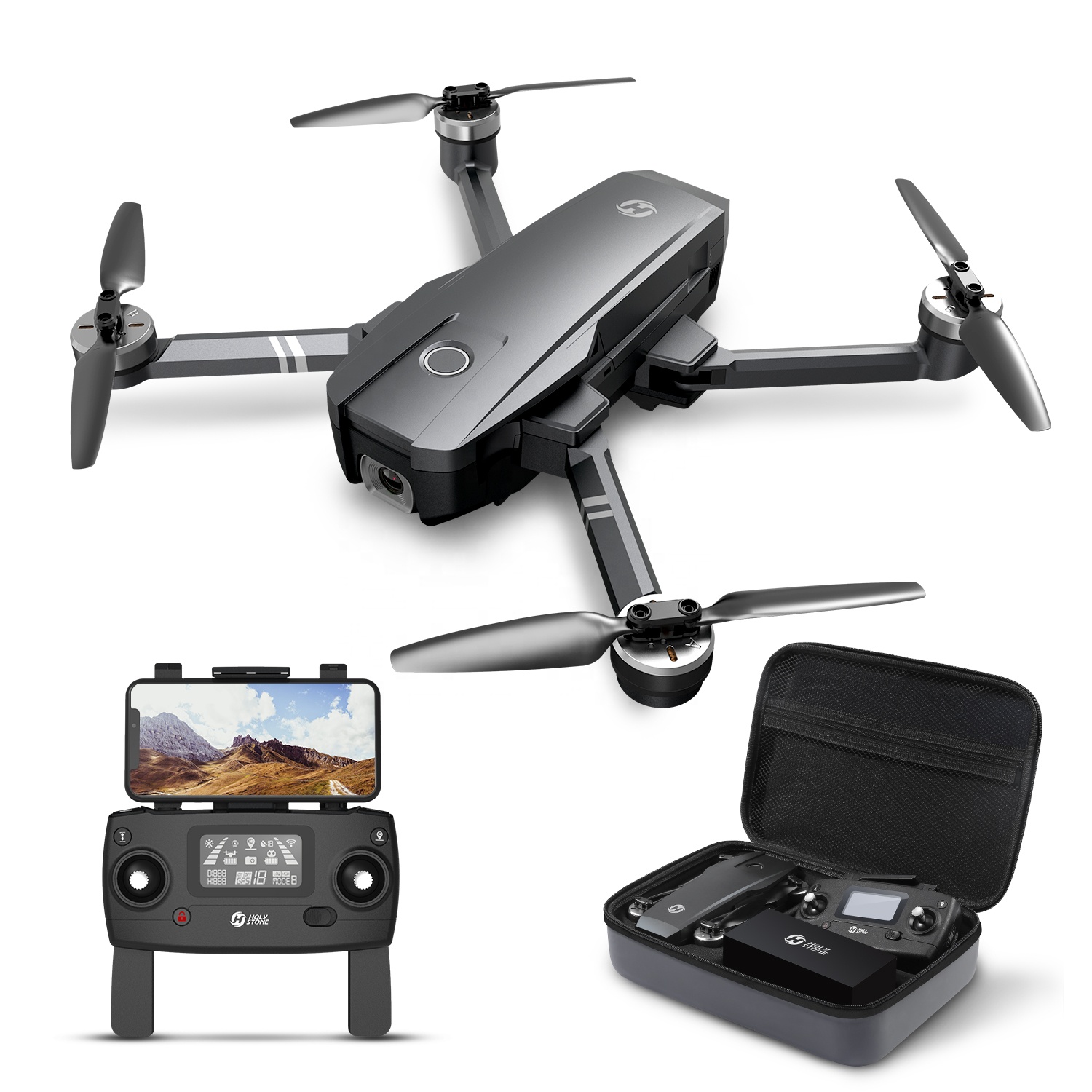 Складной Дрон Holy Stone HS720 с 4K камерой и GPS FPV Радиоуправляемый квадрокоптер Дрон с бесщеточным Мотором автоматический возврат Smart Follow