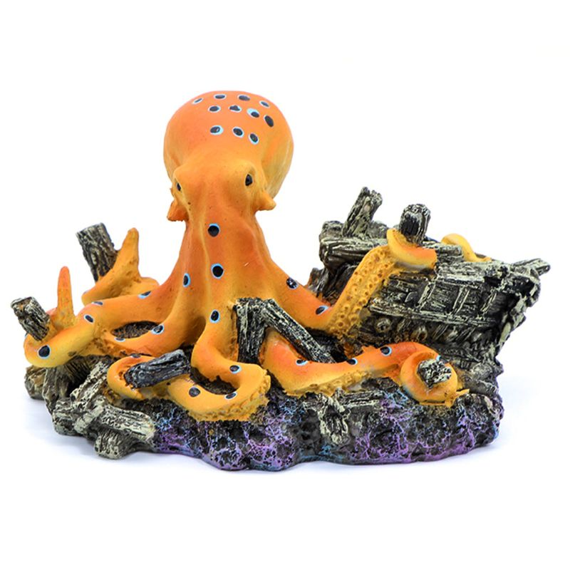 2021 Amazon Hot Sell New Octopus Treasure Chest Aquarium Fish Tank Landscaping Decoration Vintage Decor Dropshipping