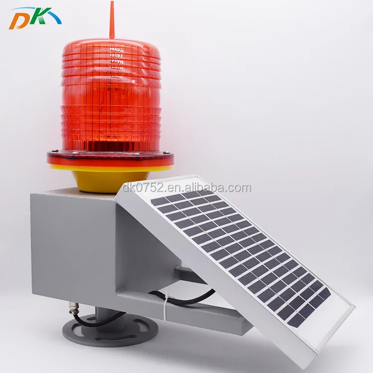 DK LED solar panel crane tower obstruction beacon aircraft aviation light solar LED warning light