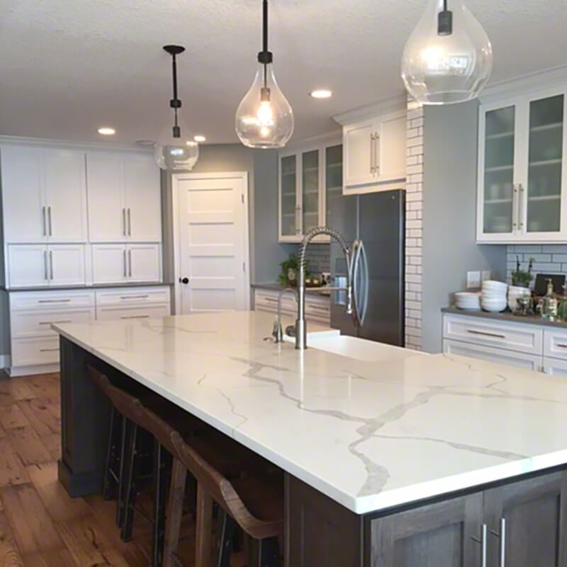 Hot Selling Newest No-radiation Quartz Stone For Kitchen Top Design /Grey Quartz Composite Stone Slab For Sale