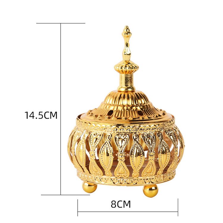 Hot selling high quality home gold decoration sandalwood metal Middle East incense burner