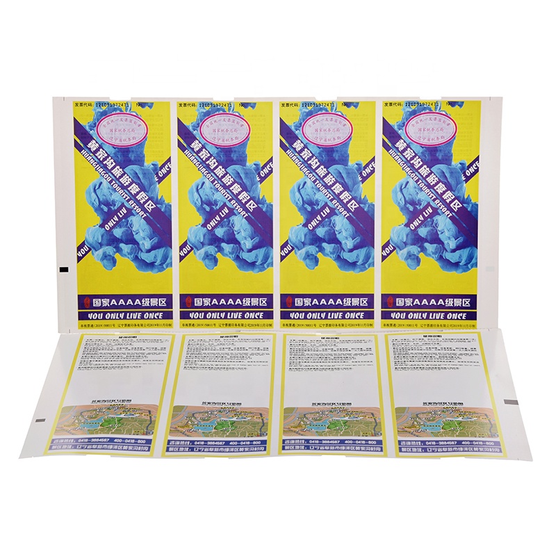 design printing admission entrance paper printed therma flight tickets
