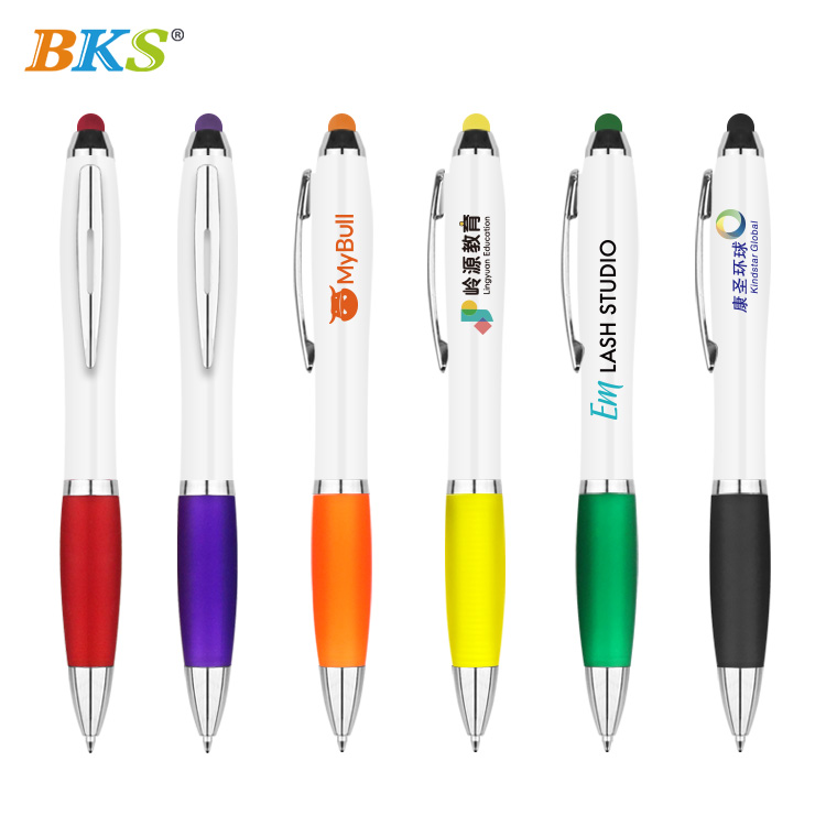BKS mega Wholesale Advertising Rubber Promotion Pen With Plastic Promotional Personalized Ballpoint pen Custom Logo