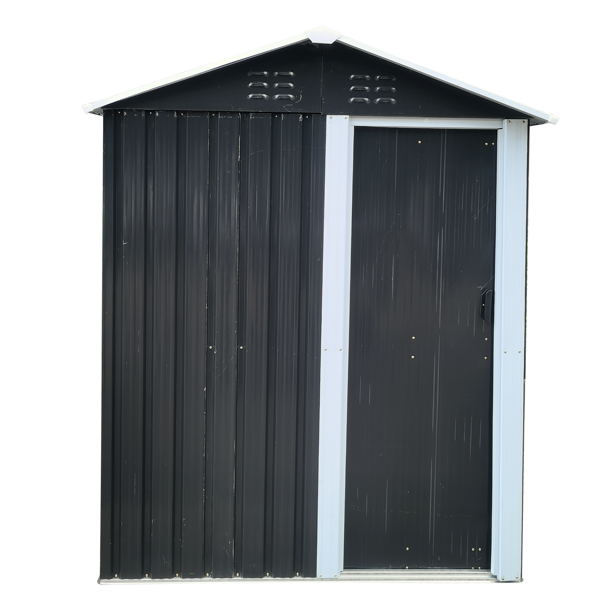 XWT009 Metal Storage Shed 3*5ft Outdoor Black And White Backyard Storing Tools