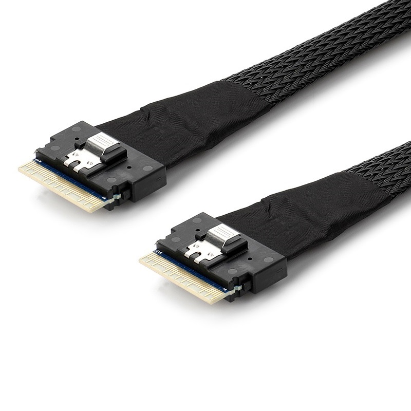 Кабель KinKuo slimsas 8i PCIe Gen4 24G Slim SAS 74pin кабель 0,8 м SFF-8654 sff8654 8i кабель для компьютера
