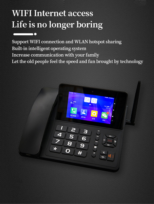 4G LTE Smart Android touch screen Video telepone with WIFI for home office wireless desktop phone