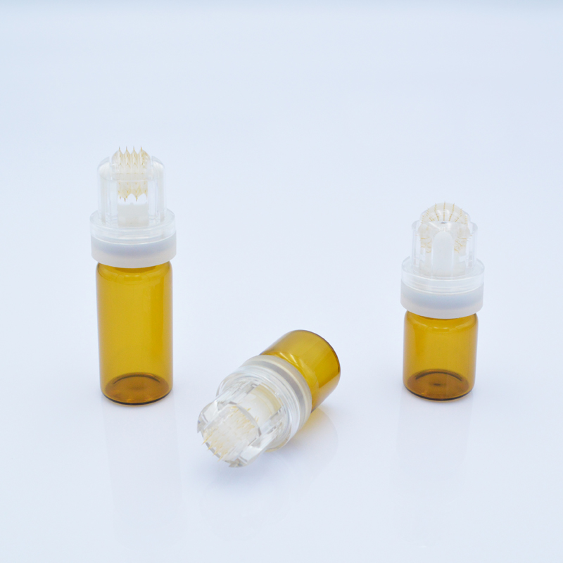 Микро игла mini hydra derma игольчатый ролик 64 наконечника 24K золото титан