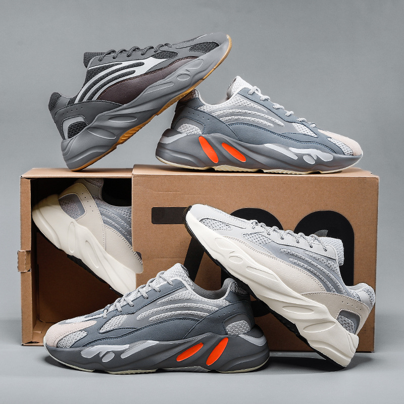Кроссовки Yeezy мужские из дышащей сетчатой ткани, Повседневная модная спортивная обувь для бега, большие размеры, 700