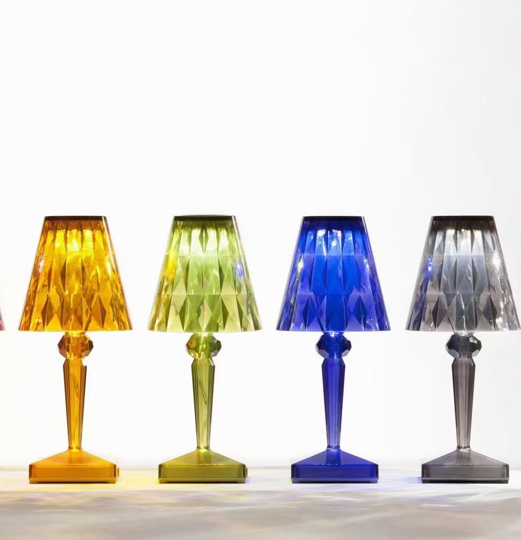 Steel Led Colorless Shade Changeable Light Rechargeable Light Source and Acrylic Decorative Metal Modern Color