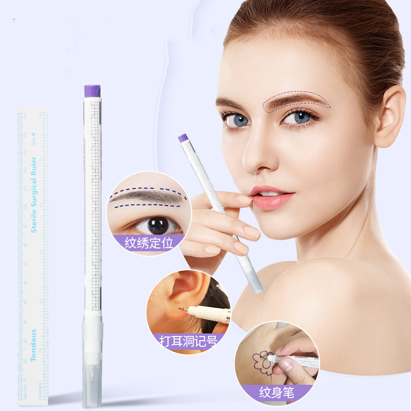 Wholesale Tattoo Skin Lip Line Eyebrow Shape Design Ear Hole Positioning Pen Dual-tip Dermo Tattoomachin Marker Pen