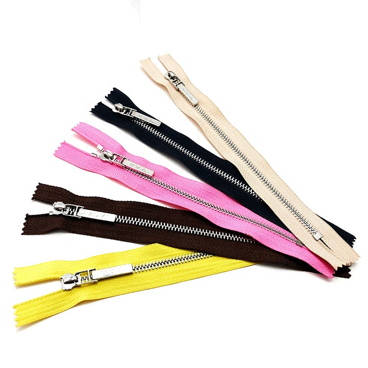 NO.3 25 cm fabric tape rose nylon gold 4 inch red pink metal zipper yellow black oxide zipper metal for handbag