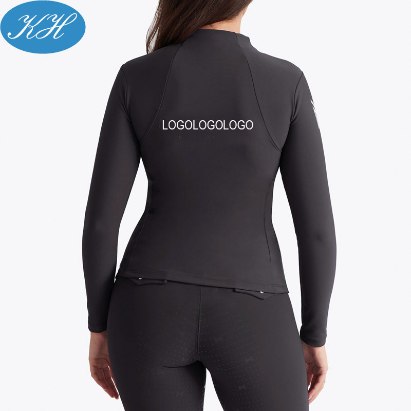 ODM High Quality Equestrian Clothing Polyester Horse Riding Suits Solid Color Tops Shirts Leggings 2pcs Set
