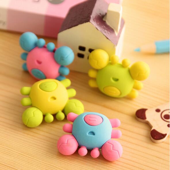 Kawaii съемный Краб ластики прочный карандаш ластик для детей канцелярские