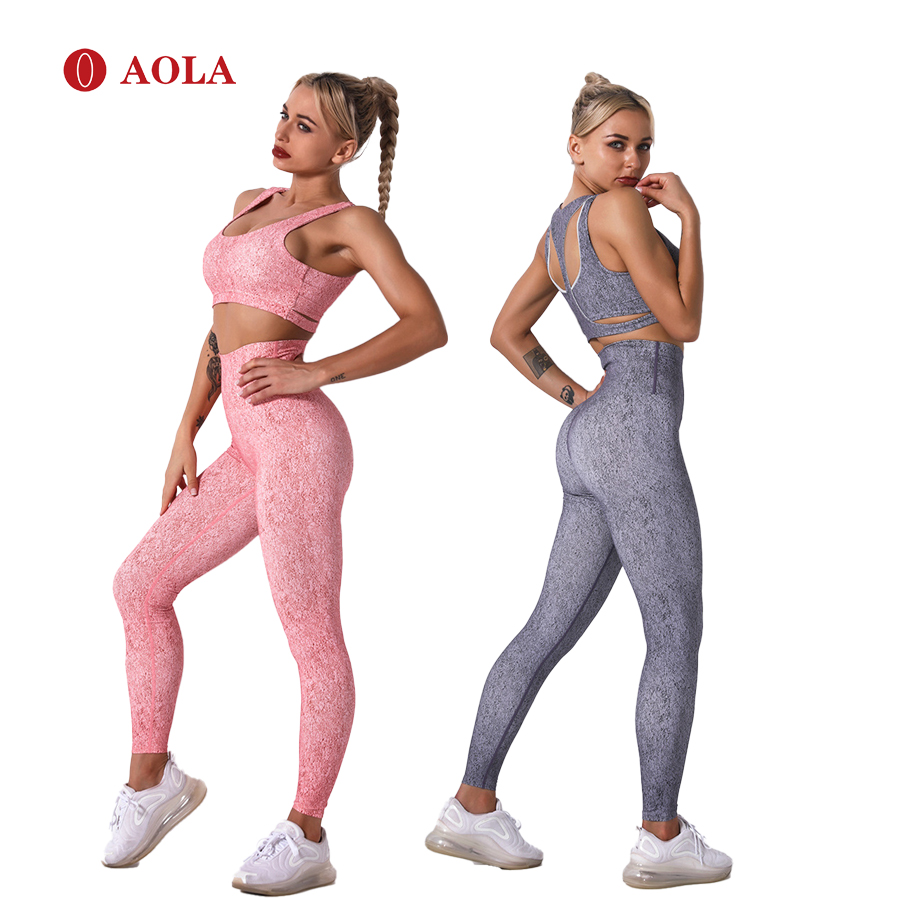 Женский спортивный костюм AOLA, комплект из двух предметов с надписью «Lucky Label», модная одежда для бега, комплекты со штанами для женщин