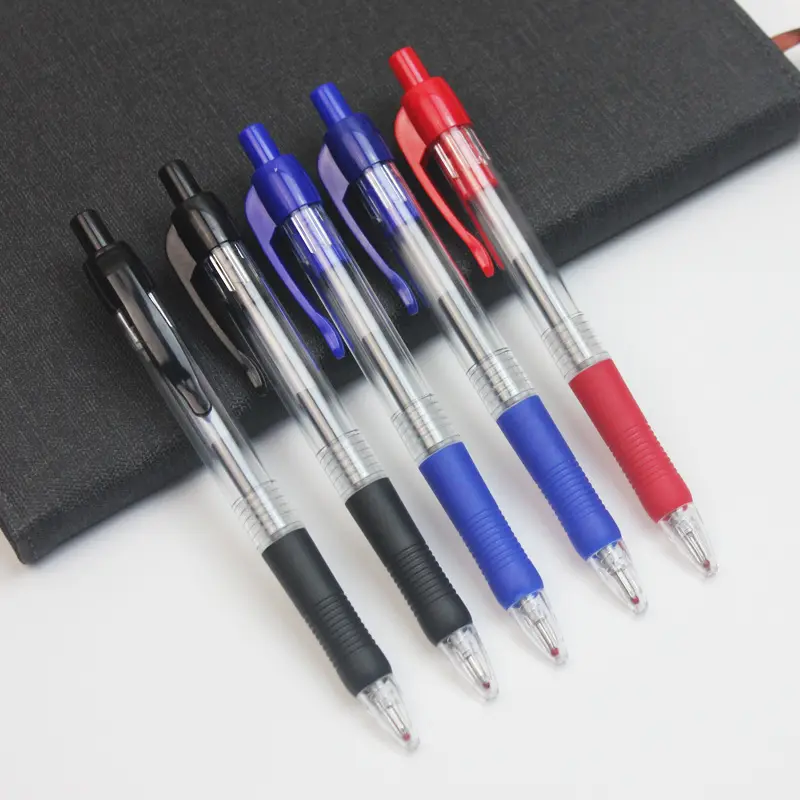 China Made Premium smooth Writing Roller retractable Gel ink Ballpoint Pens with soft rubber grip