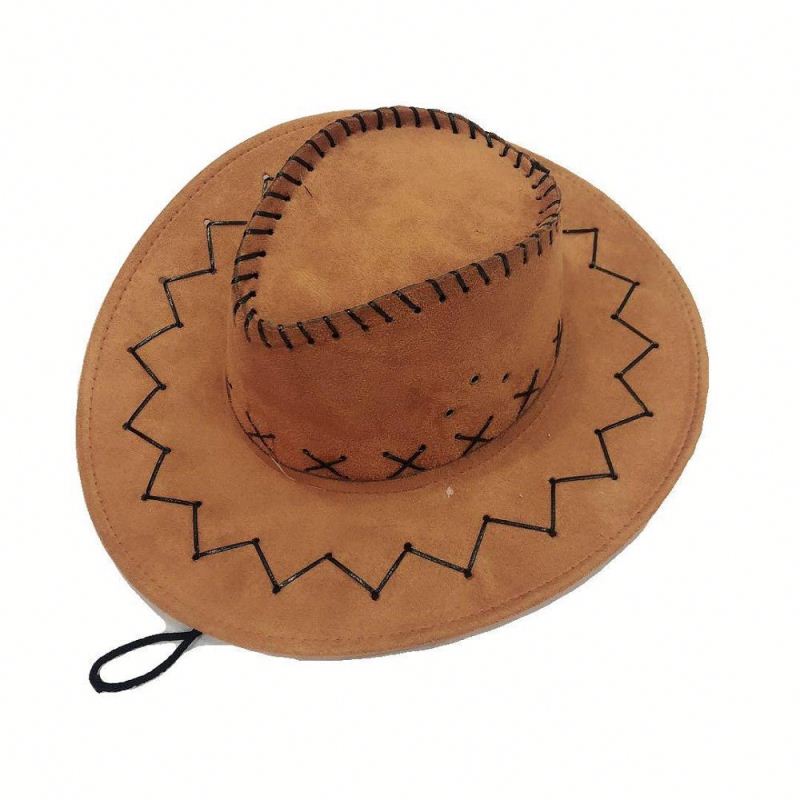 Suede western cowboy hat outdoor travel casual men's summer cooling knight cap