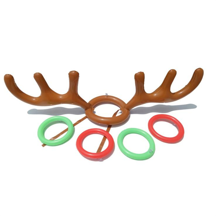 Customized Inflatable Antler Throwing Ring Inflatable Christmas Hat Antler Game Ring Christmas Elk Headband Throwing Toy