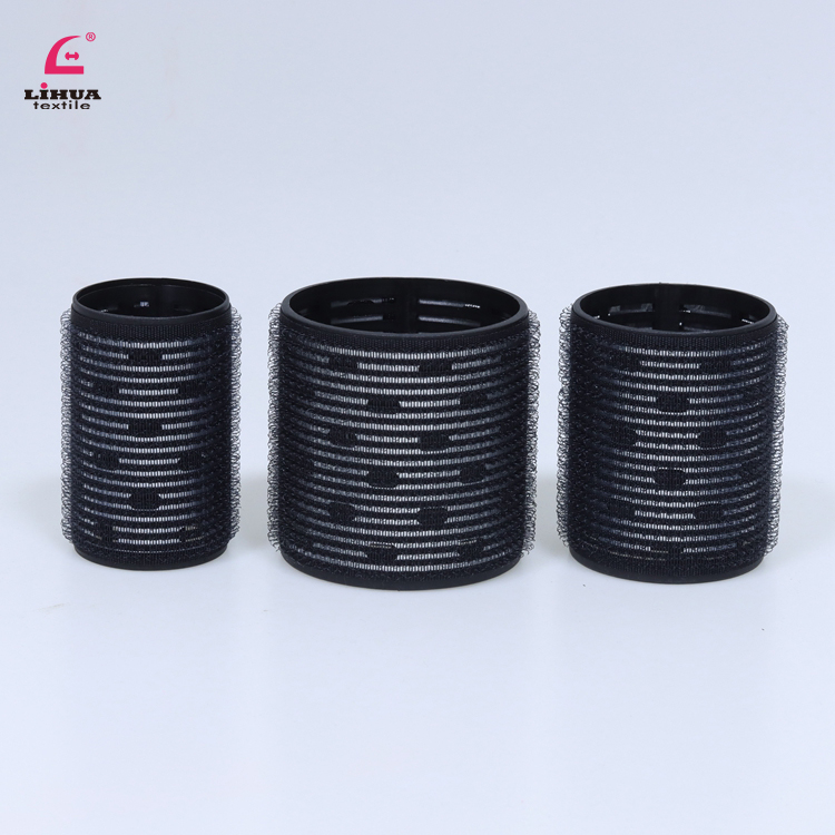 Eight-character bangs fixed artifact stretching hair rollers with metal pins satin hair rollers black
