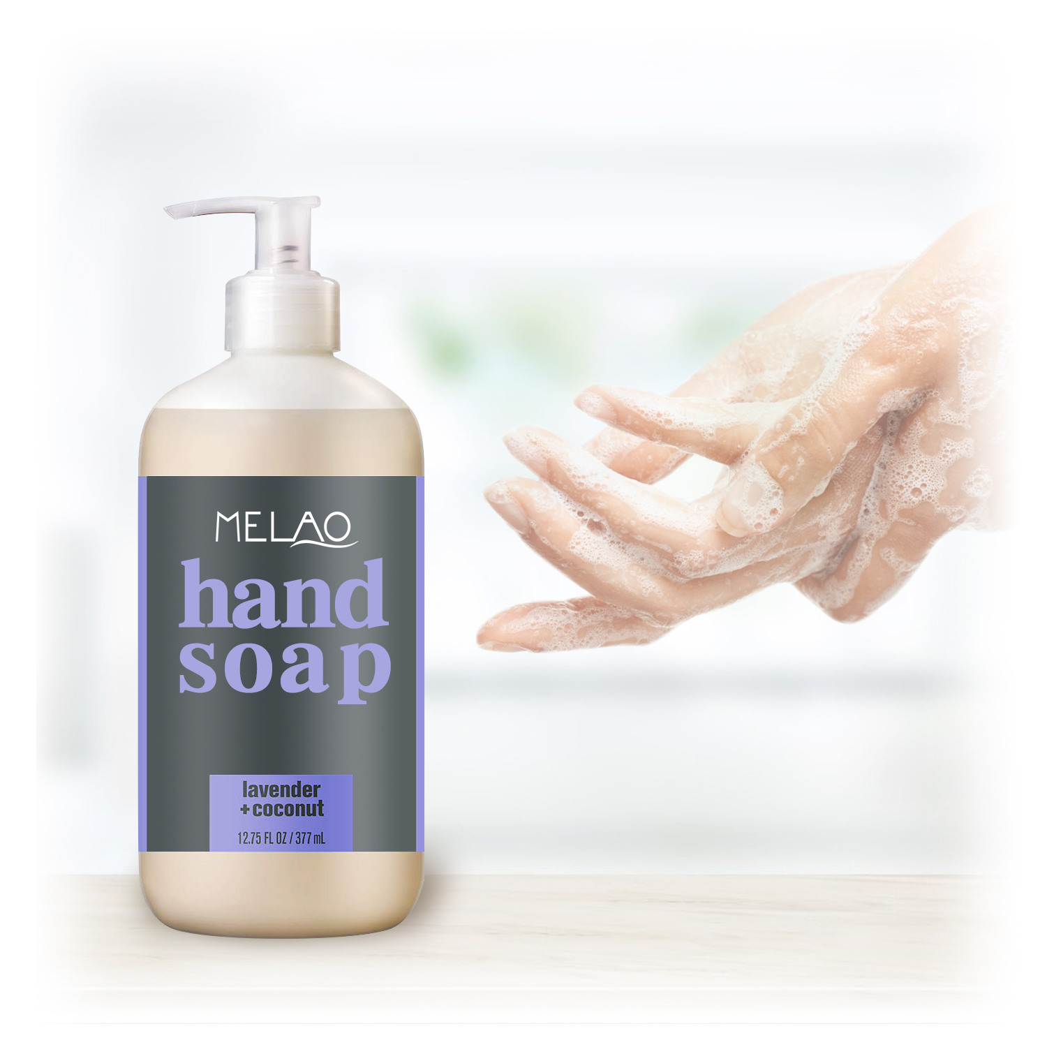 Factory Supplied OEM portable liquid 377ml hand soap hand wash foam in bottles with pump