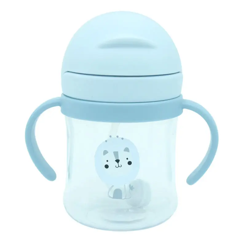 High Quality Bpa Free Baby Drink Cup With Straw Double Handle Baby Suction Cups Baby Products