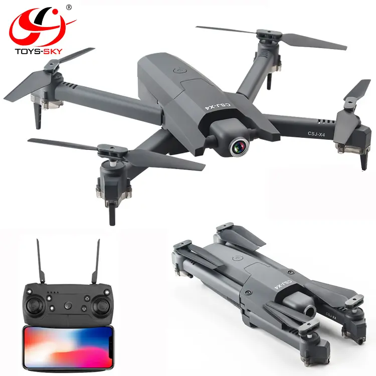 Newest CSJ-X4 Wifi FPV Foldable Small Radio Control toys Drones With professional Optical flow 4K HD Camera for selfie