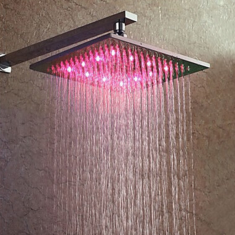 RGB led освещение 10 дюймов температура воды контролируется LED для ванной душ осадков для ванной насадки для душа