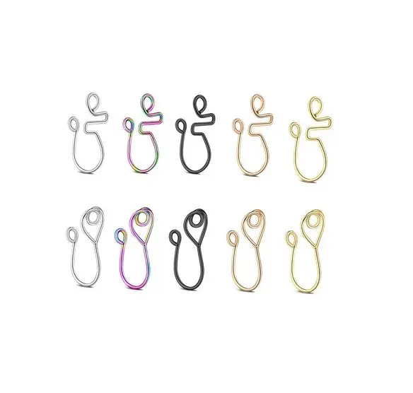 2021 Trendy Fashion Stainless Steel Nose Cuff Clip on Nose Ring for Women Girls