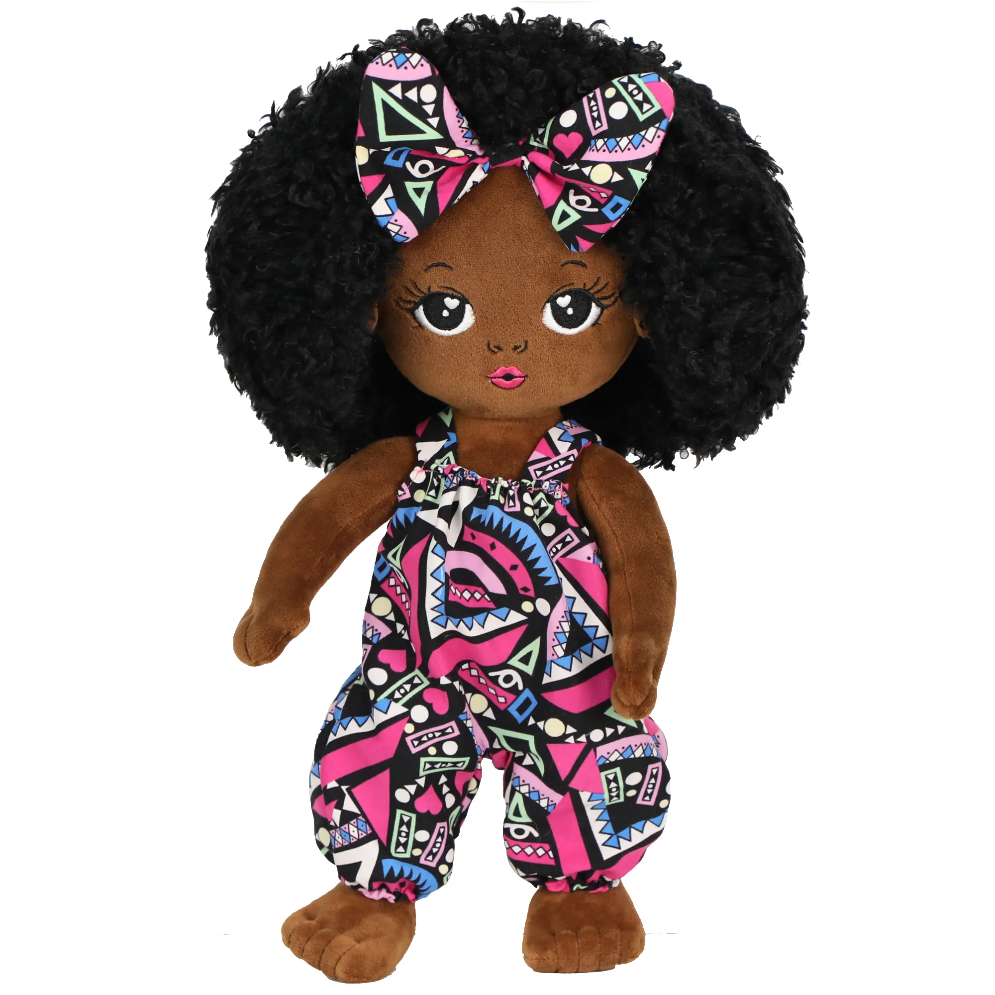 19inch African Girl Cloth Rag Doll Dress Up Cute Fashion Stuffed Soft Plush Baby Plush Black Doll