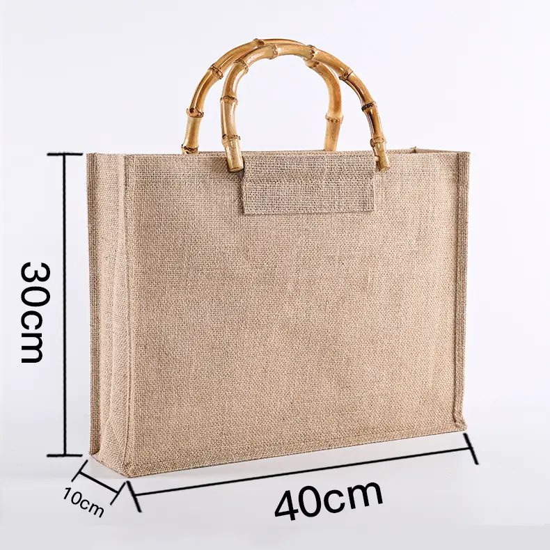 Women Handbag Shopping Small Cotton Burlap Sheer Bags With Logo Printing