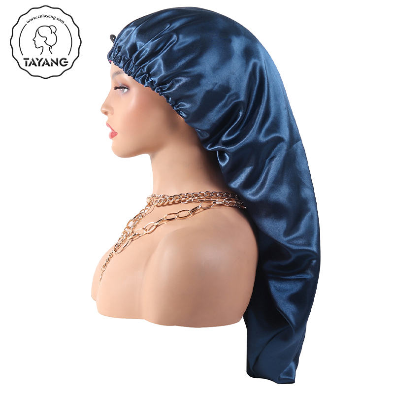 Wholesale custom adjustable invisible buttons bonnets custom double layered satin bonnet colorful bonnets for hair double layer
