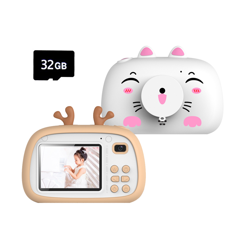 Children Selfie Camera Baby Boys girls 1080p HD 2.4inch screen Small Mini Digital Camera Kids Birthday Gifts toys with 32GB Card